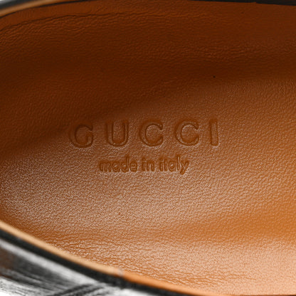 Gucci Goatskin Womens Horsebit Mid-Heel Loafers 40 Black 7 of 10