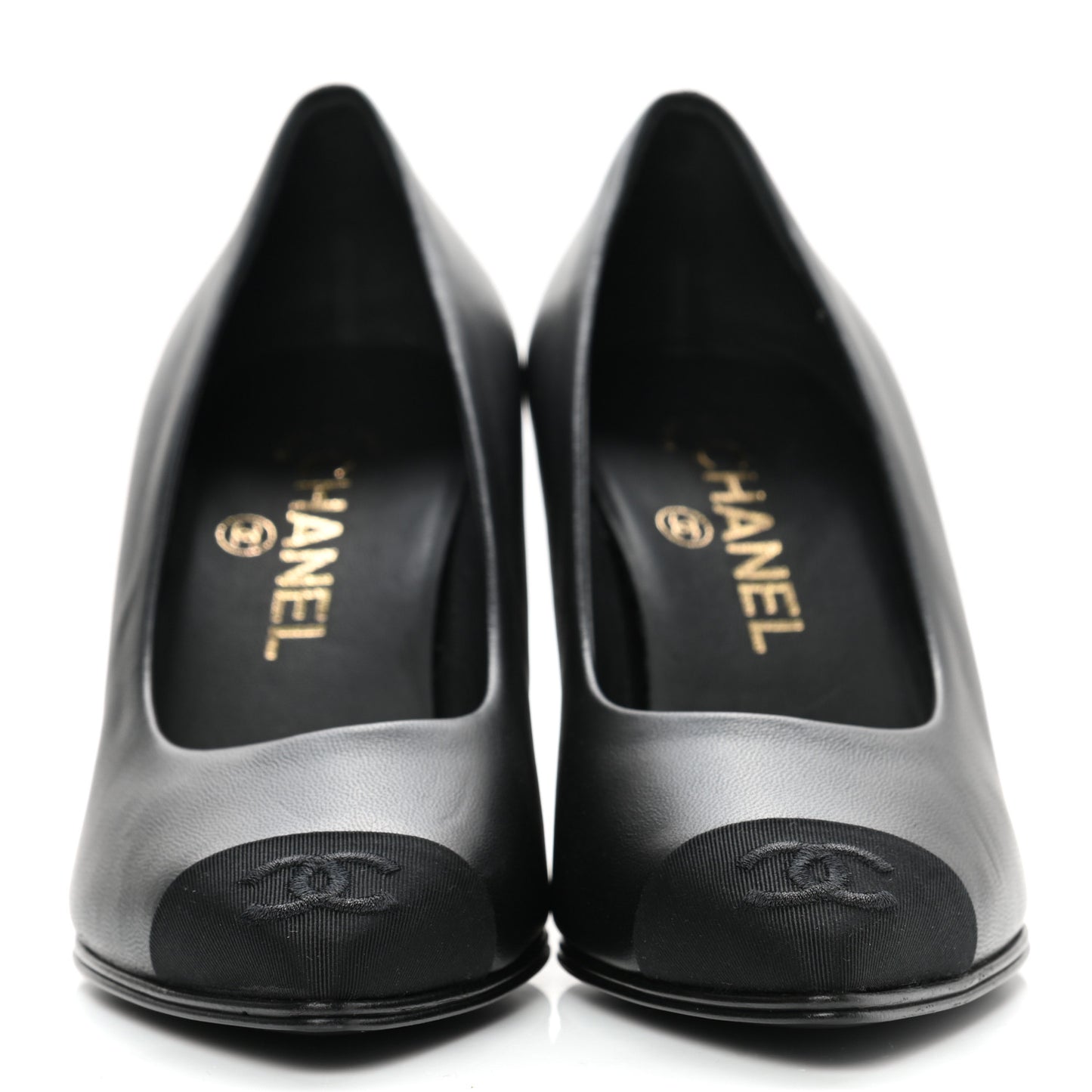 Lambskin Cap Toe CC Pumps 36 Black