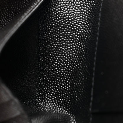 Saint Laurent Grain De Poudre Matelasse Chevron Monogram Zipped Card Case Black 7 of 7