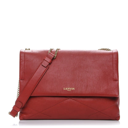 Lanvin Lambskin Quilted Medium Sugar Flap Shoulder Bag Red 1 of 8
