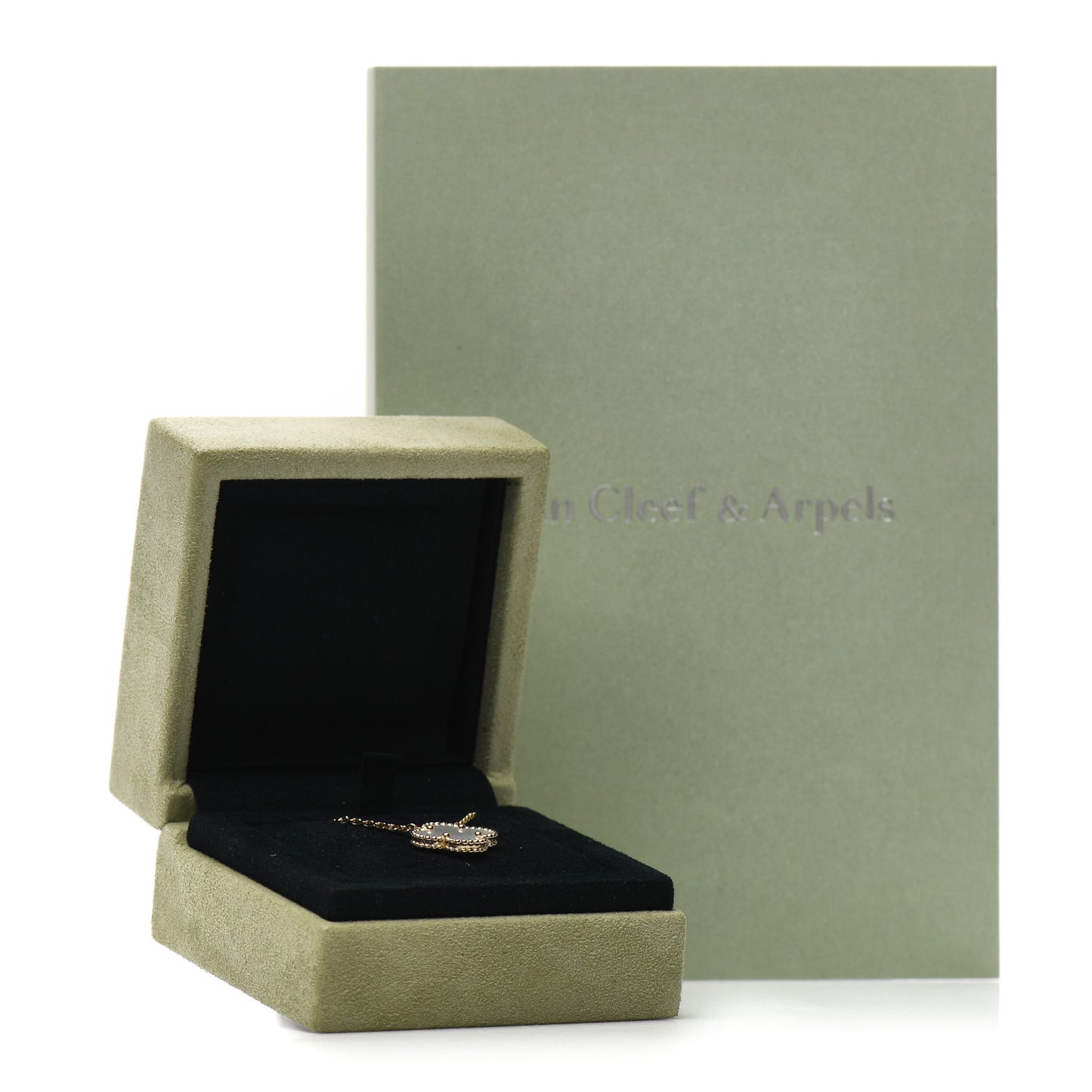 18K Yellow Gold Mother of Pearl Vintage Alhambra Pendant Necklace