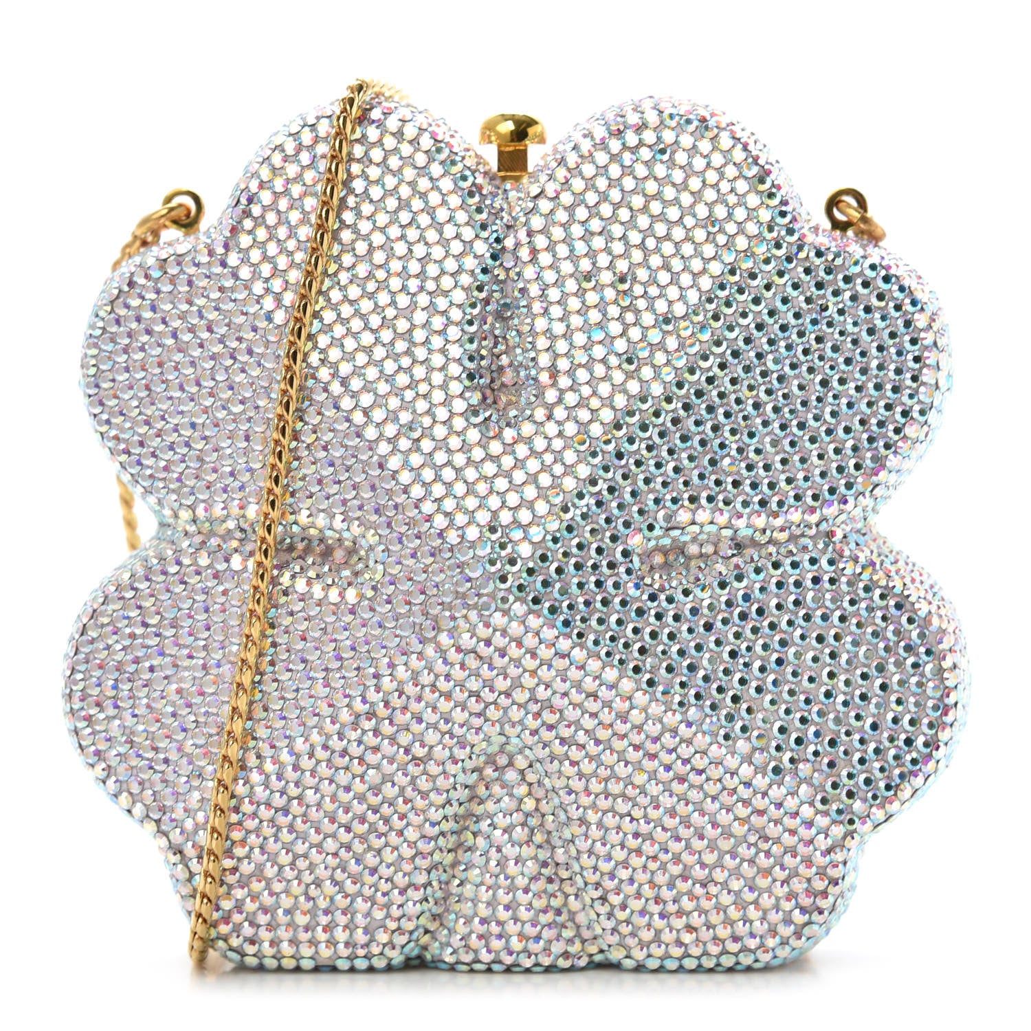 Judith Leiber Crystal Four Leaf Clover Minaudiere Chain Clutch Multicolor 1 of 8