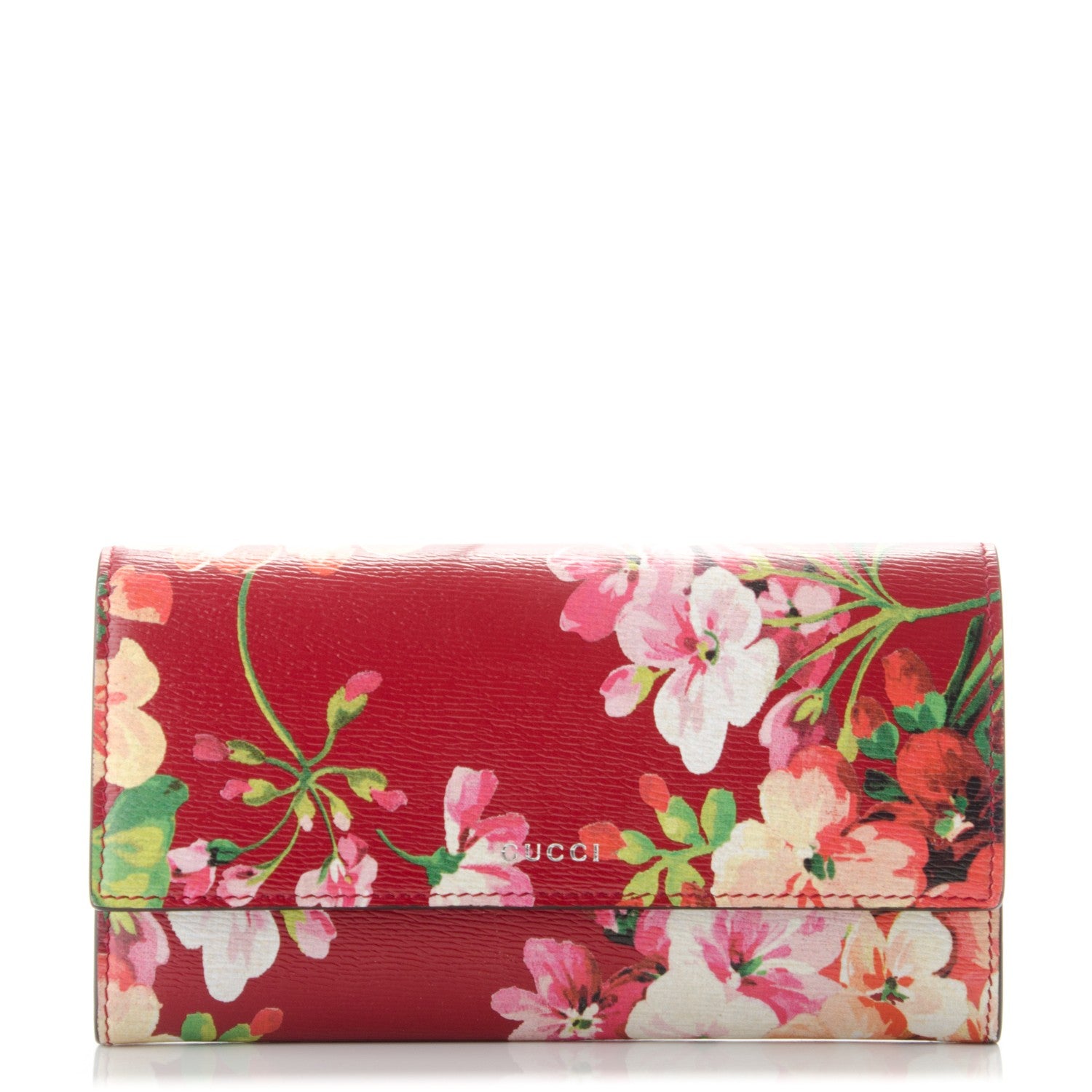 Gucci Calfskin Blooms Print Continental Wallet Romantic Cherry Multicolor 1 of 7