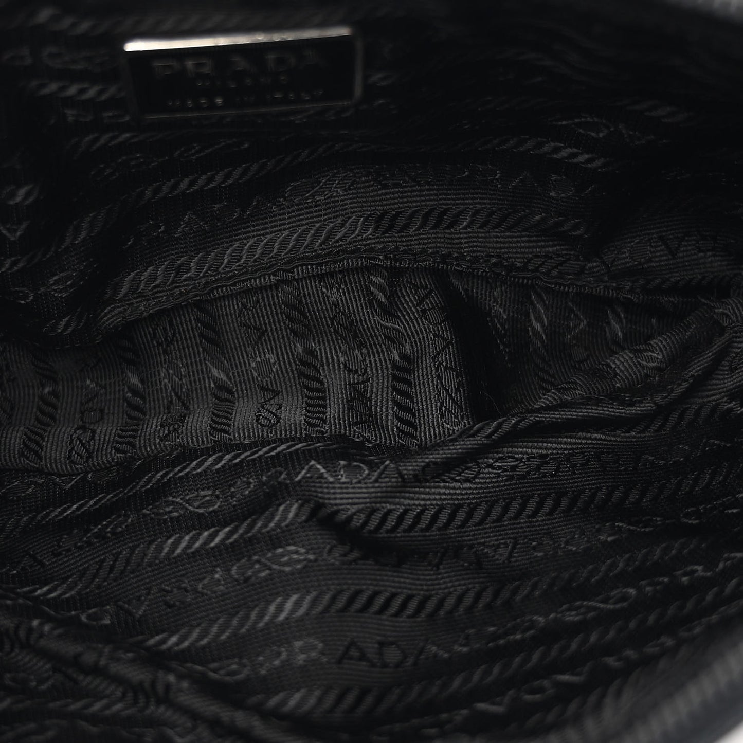 Tessuto Nylon Soft Calfskin Shoulder Bag Black