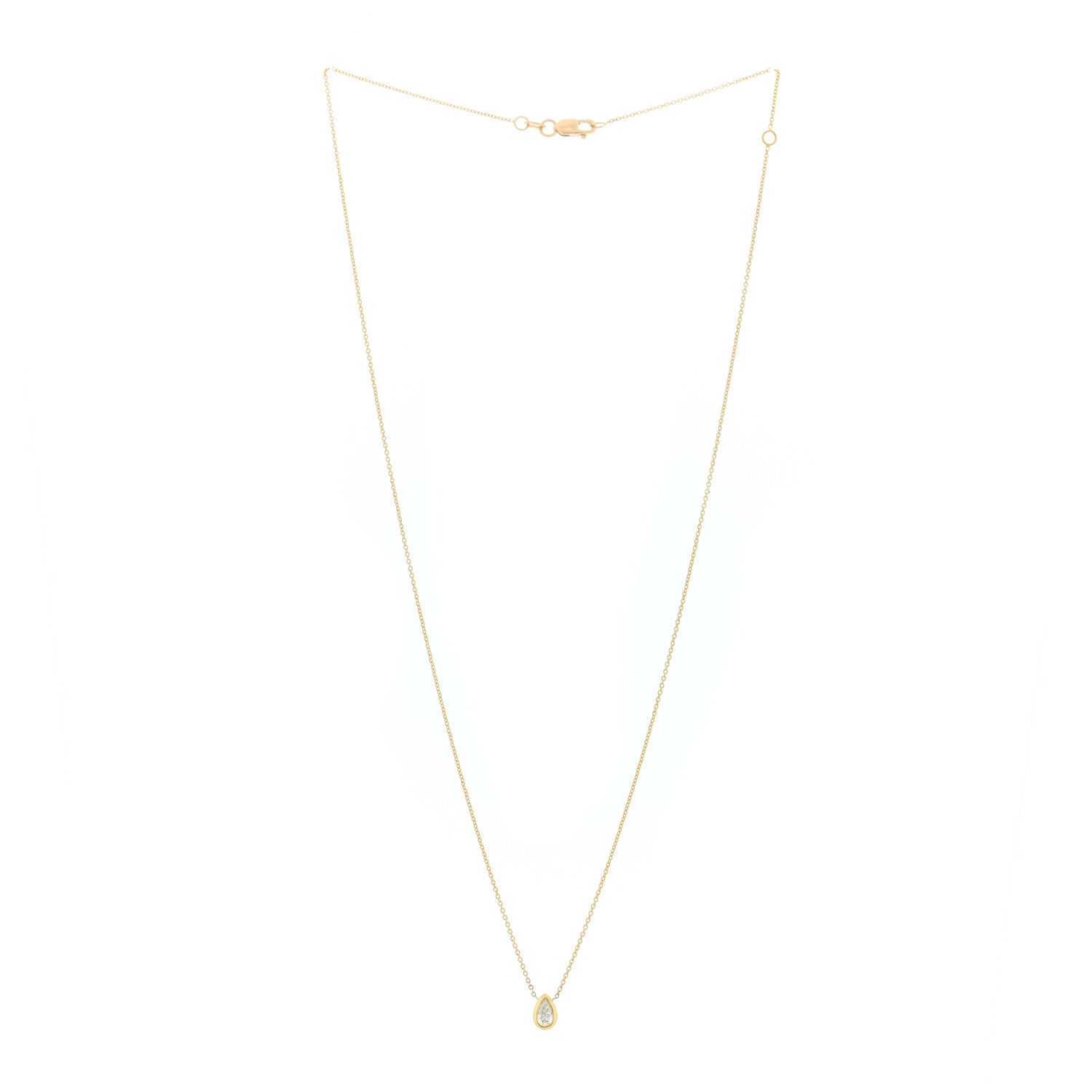 Roberto Coin 18K Yellow Gold Diamond .19ct Pear Cut Pendant Necklace 3 of 5