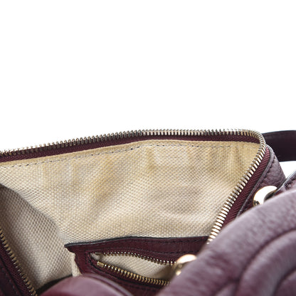 Gucci Pebbled Calfskin Medium Soho Boston Burgundy 10 of 15