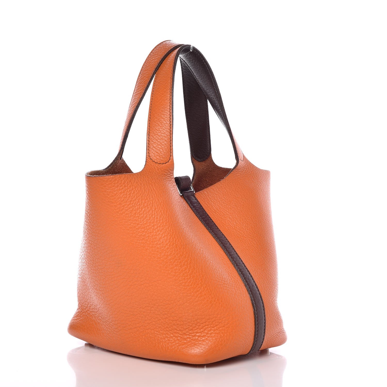 Hermes Taurillon Clemence Picotin 18 PM Orange H Havane 3 of 12