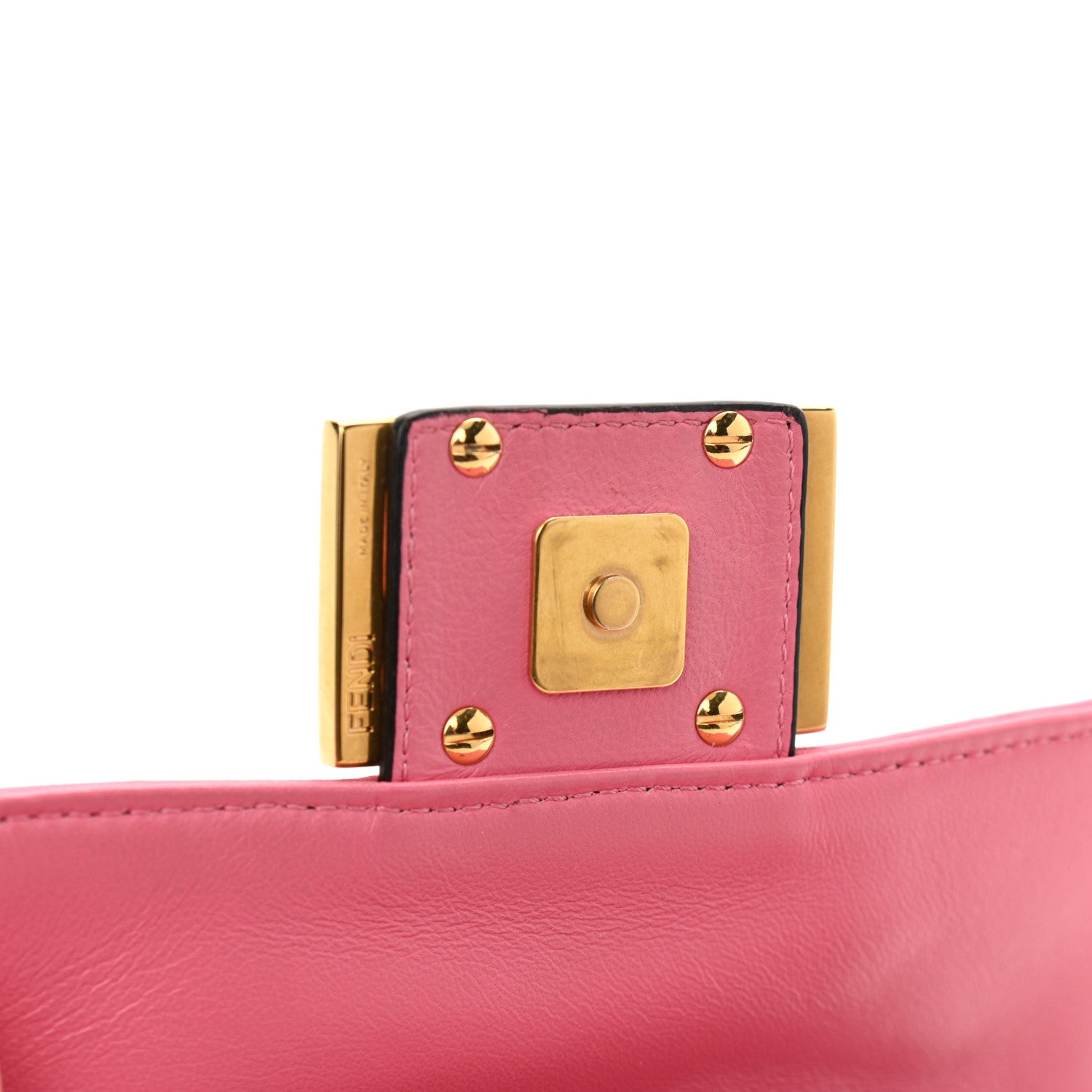 Fendi Nappa FF 1974 Embossed Mini Baguette Rosa Fluo 15 of 17
