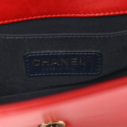Chanel Velvet Plaid Tartan Small Boy Flap Red 6 of 10