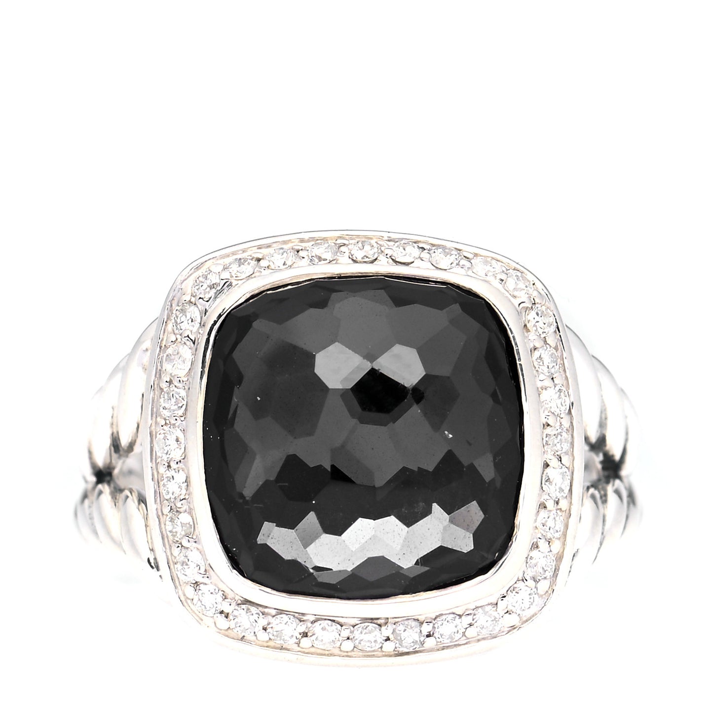 Sterling Silver Diamond Black Orchid 11mm Albion Ring 51 5.75