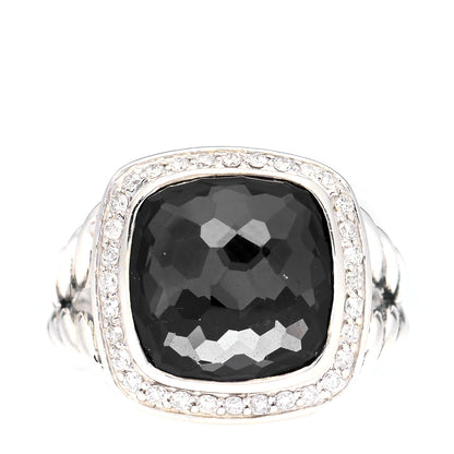 David Yurman Sterling Silver Diamond Black Orchid 11mm Albion Ring 51 5.75 1 of 5