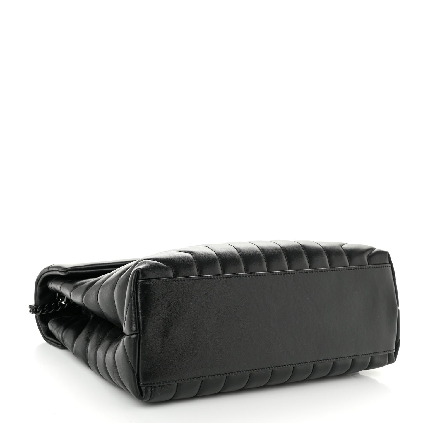 Calfskin Y Quilted Monogram Monochrome Medium Loulou Chain Satchel Black