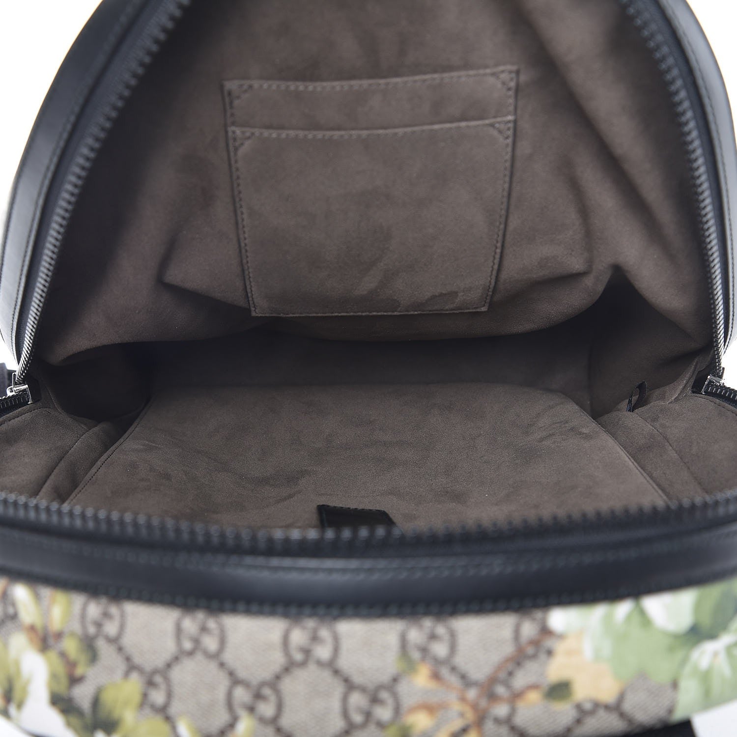 Gucci GG Supreme Monogram Blooms Medium Day Backpack Beige New Military Black 5 of 10