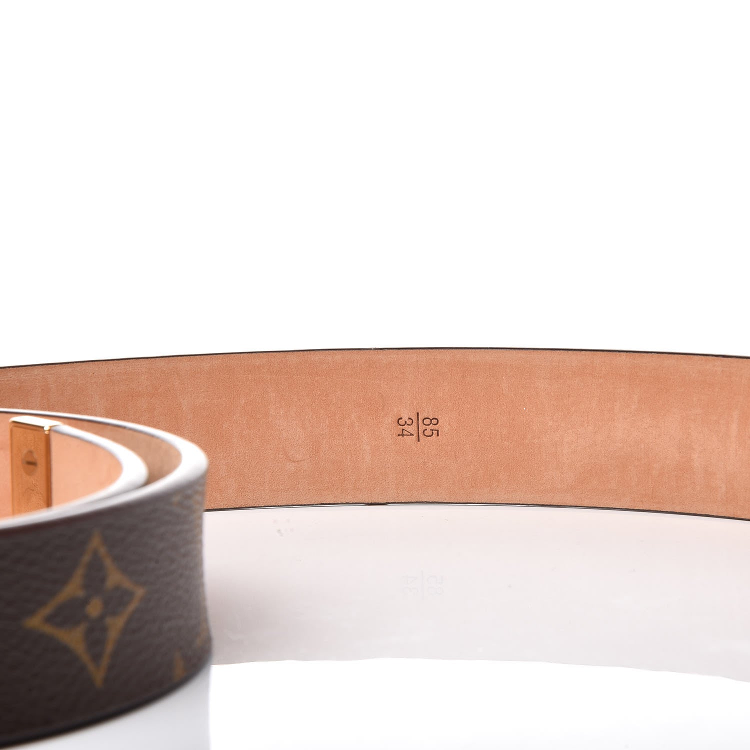 Louis Vuitton Monogram Ceinture Belt Gold Buckle 85 34 5 of 8