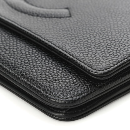 Chanel Caviar Timeless CC Wallet On Chain WOC Black 10 of 15