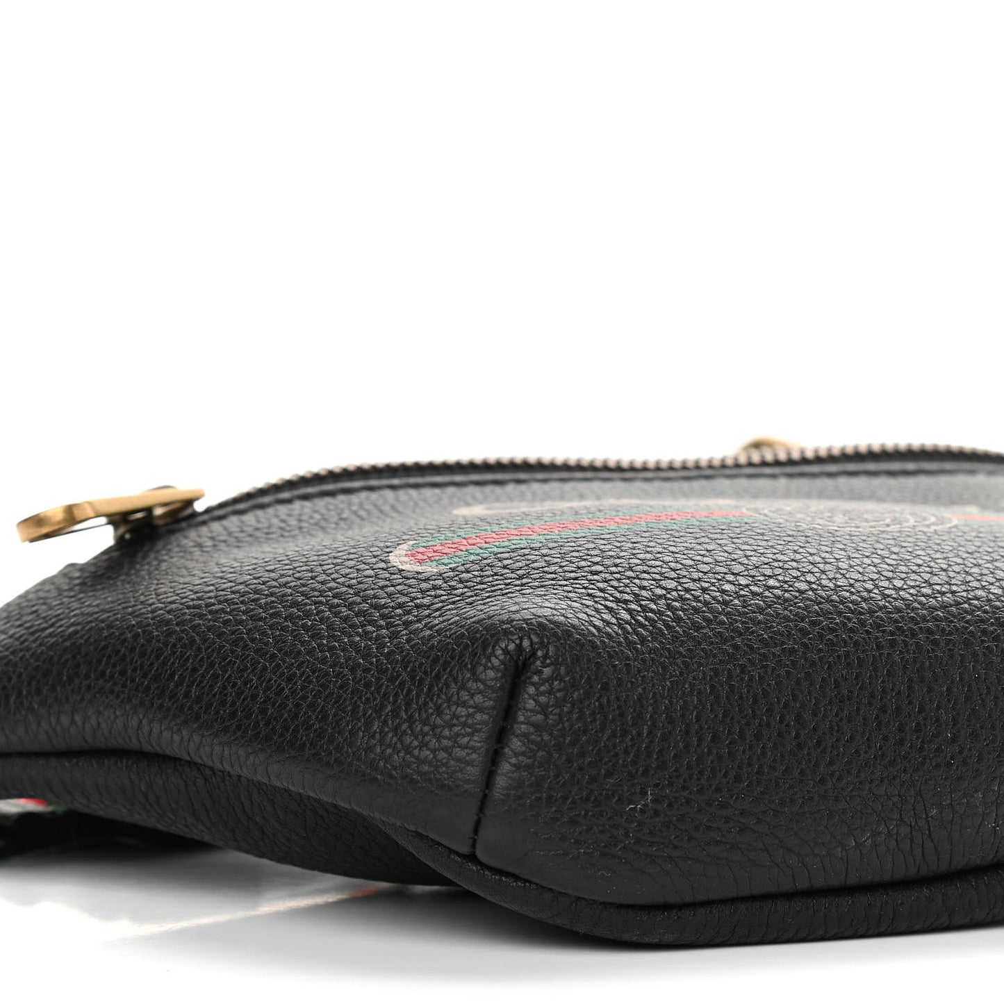 Grained Calfskin Small Logo Belt Bag Black