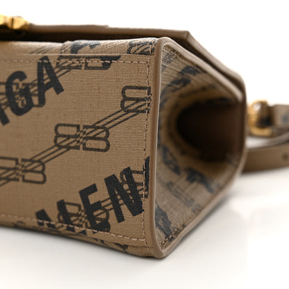 Balenciaga Coated Canvas BB Monogram Logo Print XS Hourglass Top Handle Bag Beige Brown Black 11 of 12