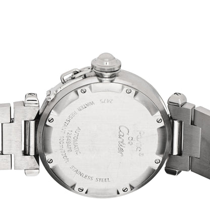 Cartier Stainless Steel 35mm Pasha C Big Date Automatic Watch Pink 4 of 5