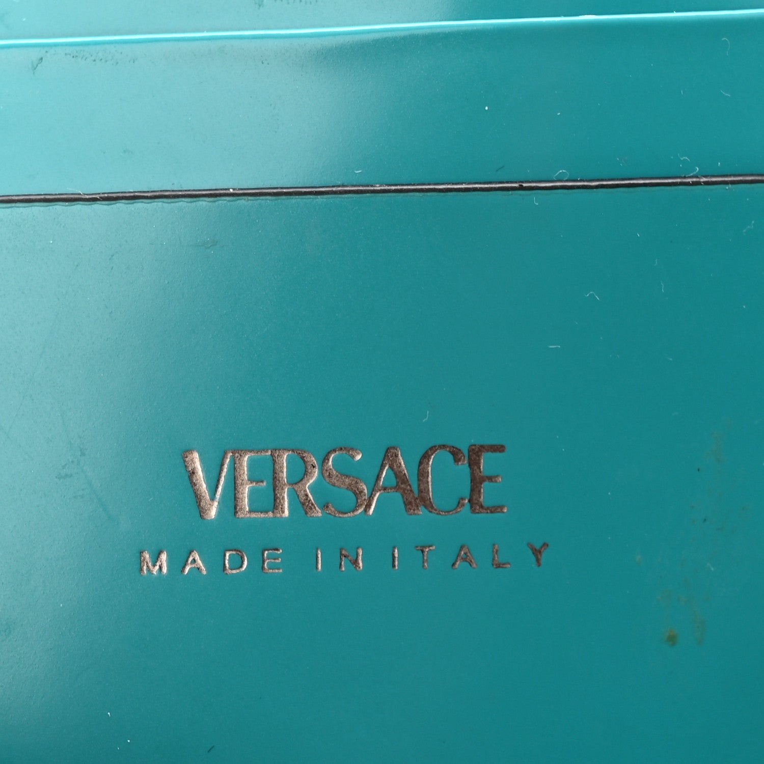 Versace Shiny Calfskin V Greca Messenger Bag Teal 6 of 10