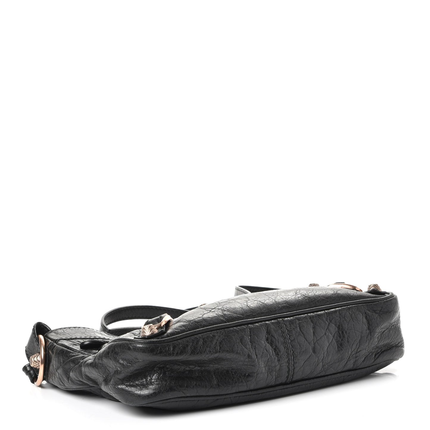 Agneau Giant 12 Rose Gold Hardware Hip Black