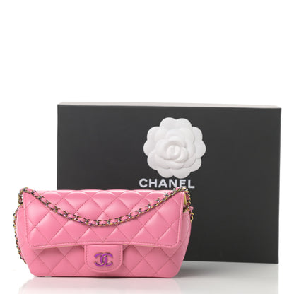 Chanel Lambskin Quilted Glasses Case With Chain Pink Yellow 12 of 12