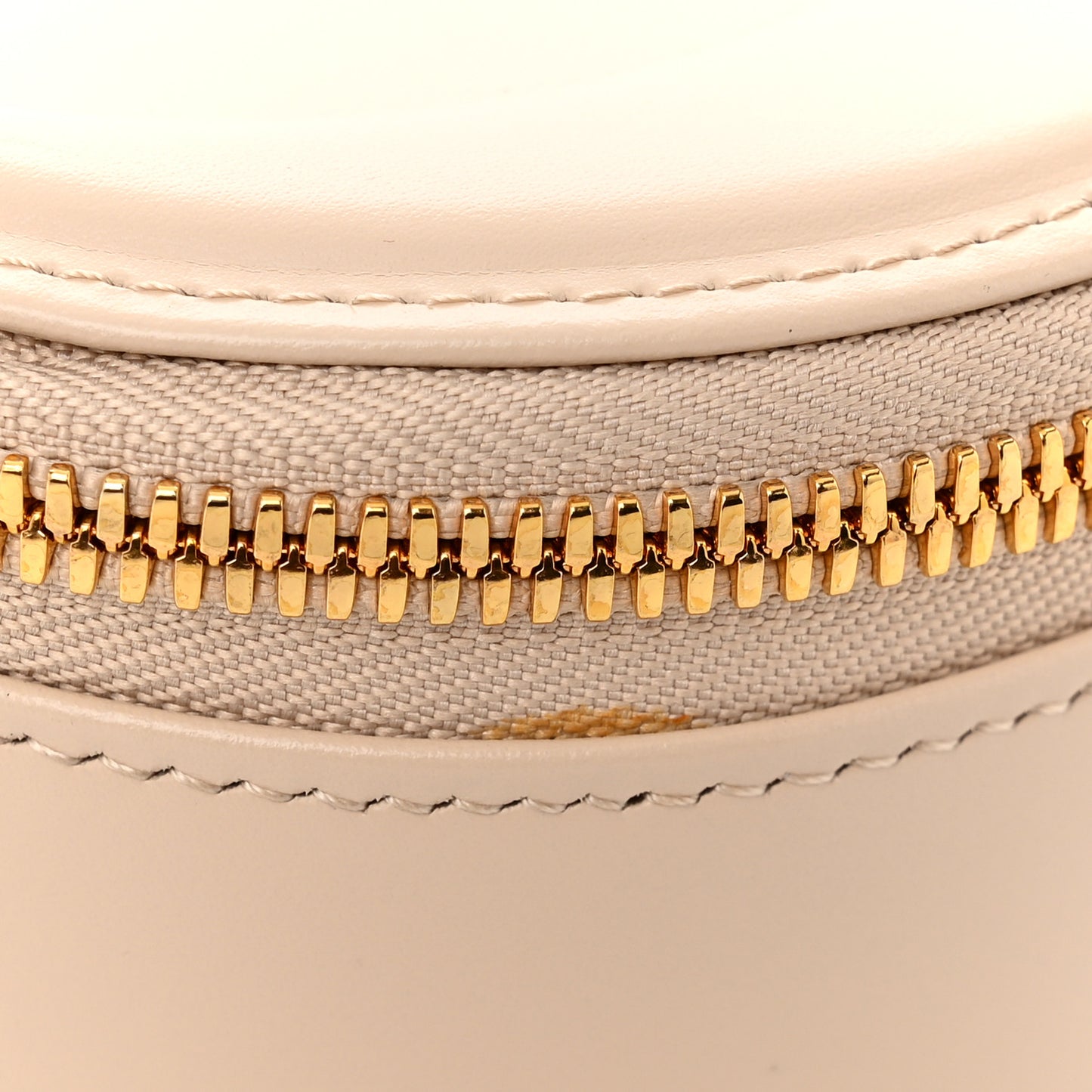 Calfskin CD Signature Oval Crossbody Camera Bag Beige
