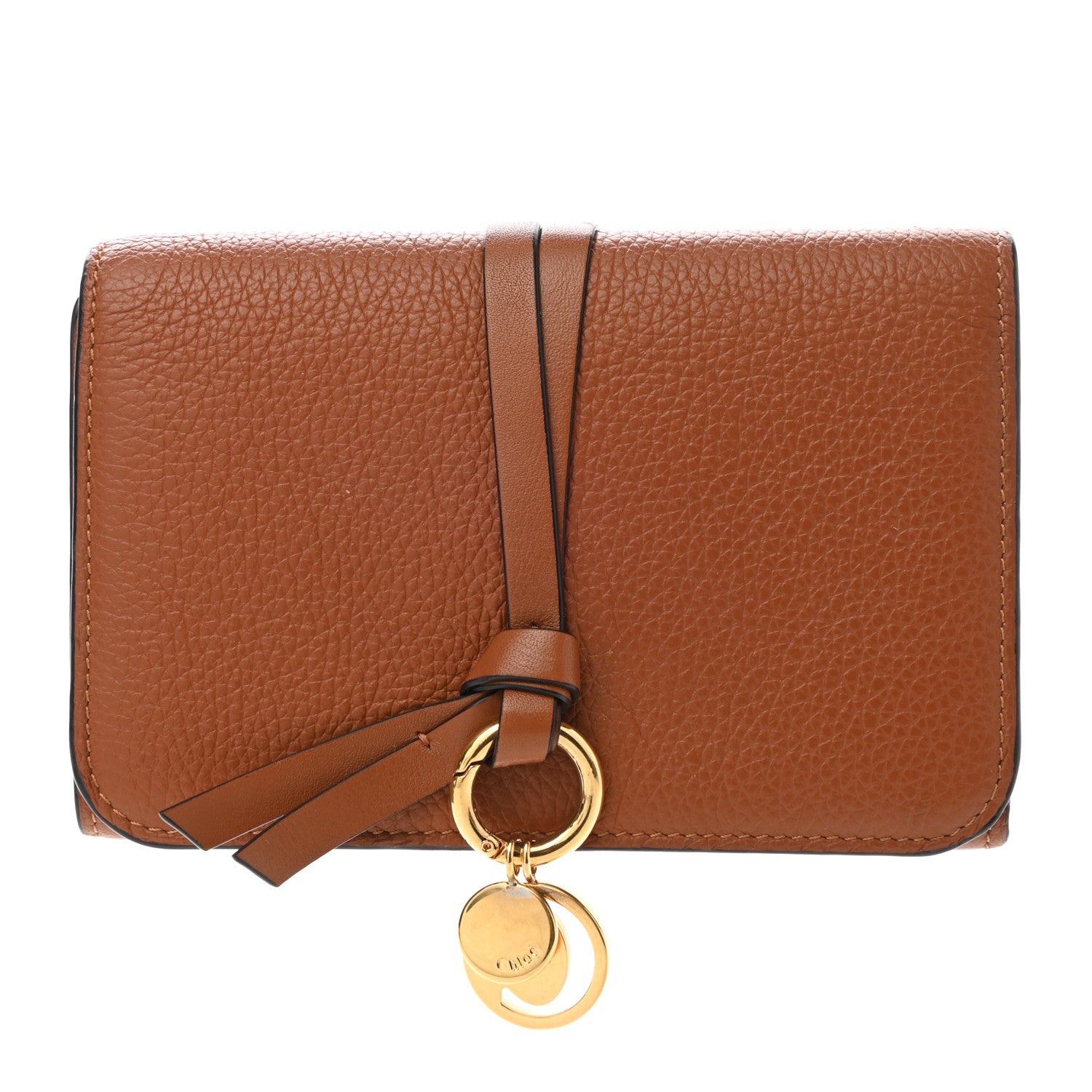 Chloe Calfskin Alphabet Compact Wallet Caramel 3 of 9