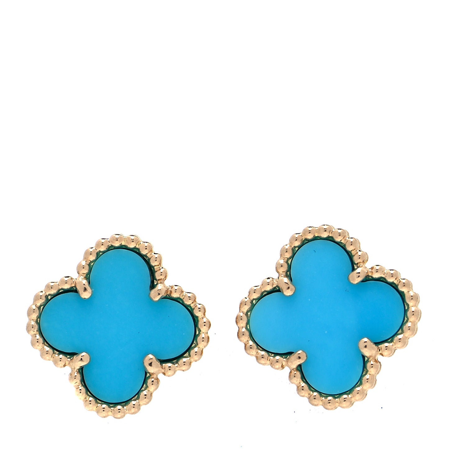 18K Yellow Gold Turquoise Sweet Alhambra Earrings