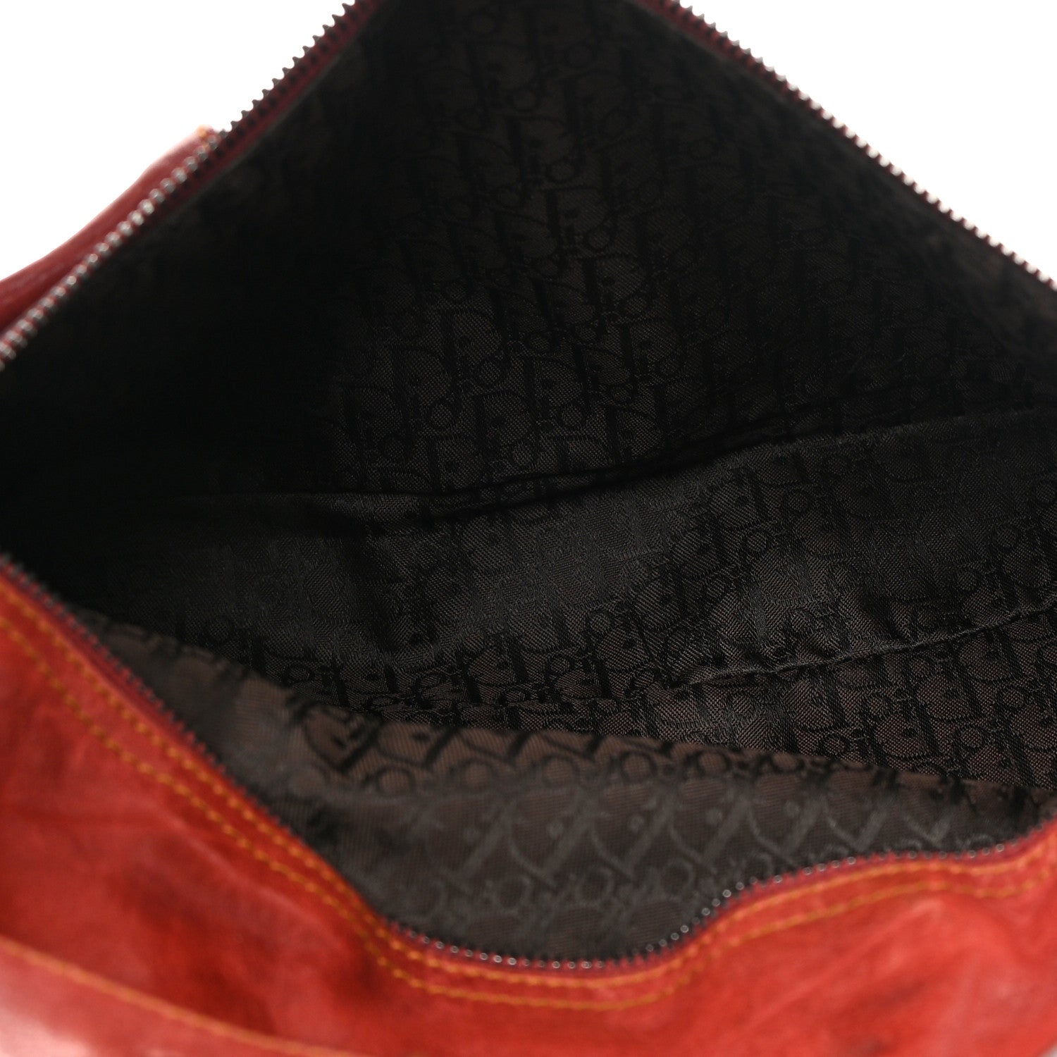 Christian Dior Calfskin Medium Gaucho Double Saddle Bag Red 4 of 18