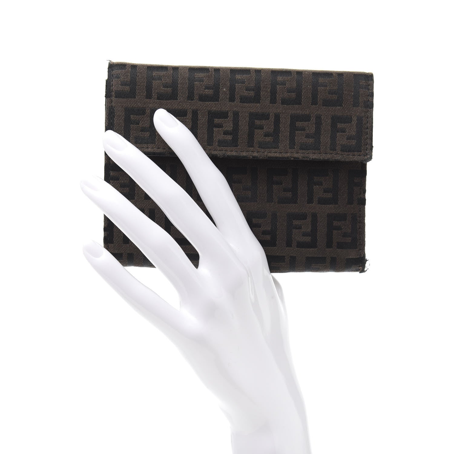 Fendi Zucchino Compact Wallet Brown 2 of 9