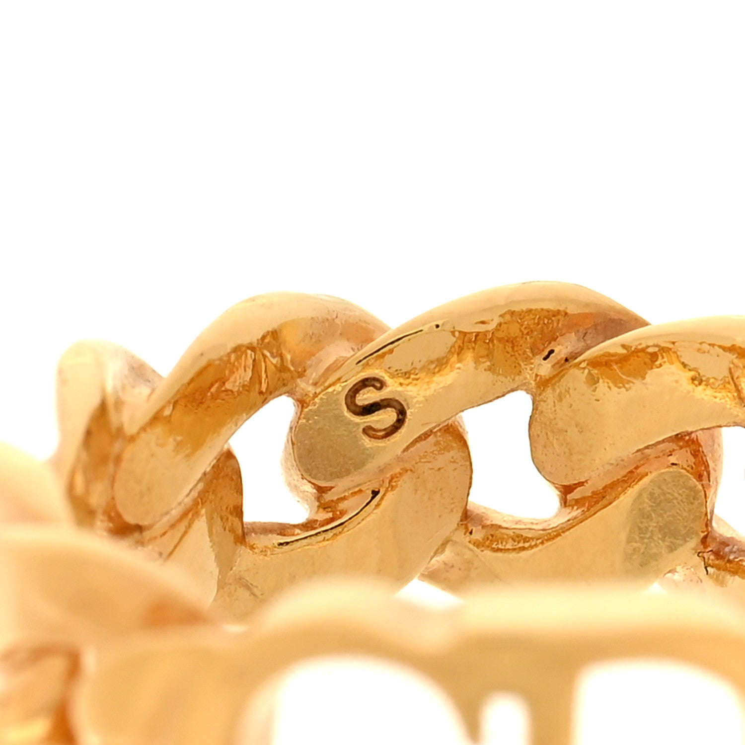 Christian Dior Metal CD Chain Ring S Gold 4 of 5