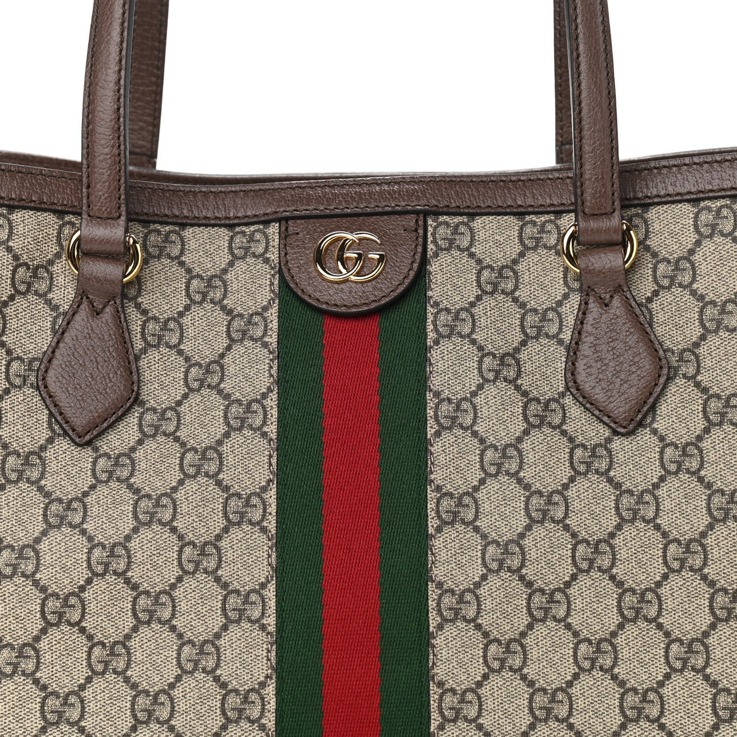 GG Supreme Monogram Medium Ophidia Shopping Tote Brown