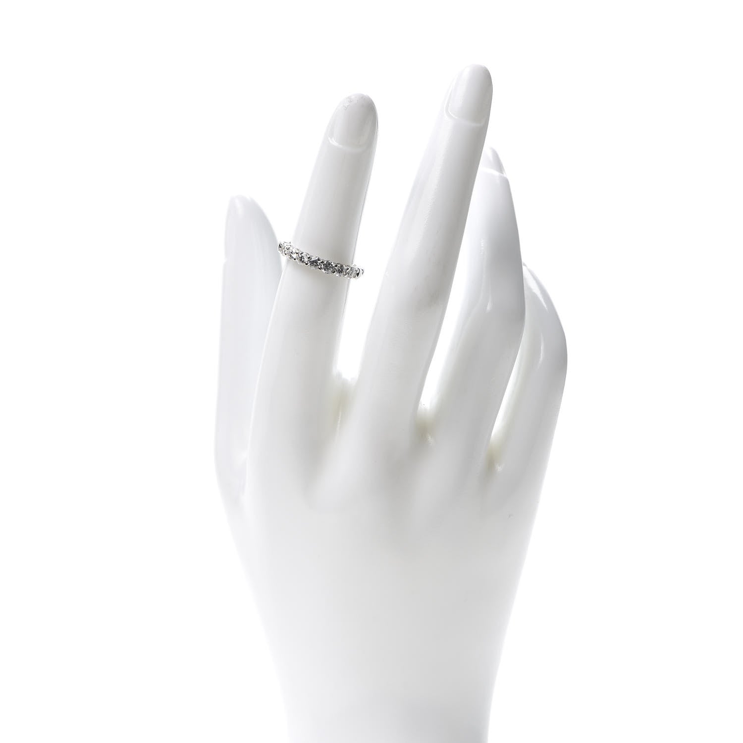 Tiffany Platinum Diamond 3mm Embrace Half Circle Band Ring 49 5 2 of 6