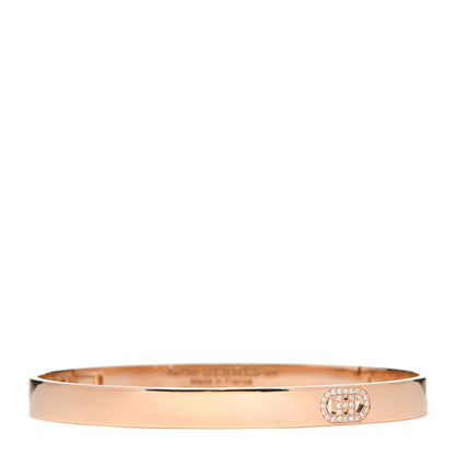 Hermes 18K Rose Gold Diamond PM H D'Ancre Bracelet SH 1 of 5