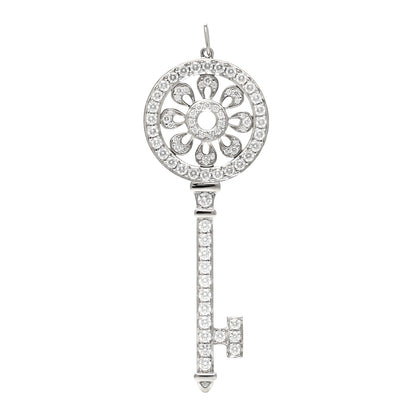 Tiffany Platinum Diamond Petals Key Pendant 1 of 5