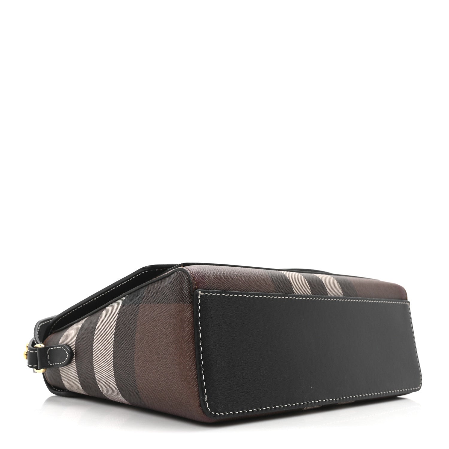Burberry Calfskin Giant Check E-Canvas Note Crossbody Bag Dark Birch Brown 4 of 9