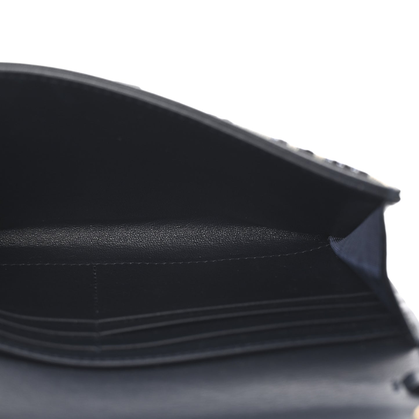 Oblique Saddle Chain Long Wallet Blue