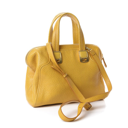 Fendi Pebbled Calfskin Small Chameleon Tote Yellow 3 of 10