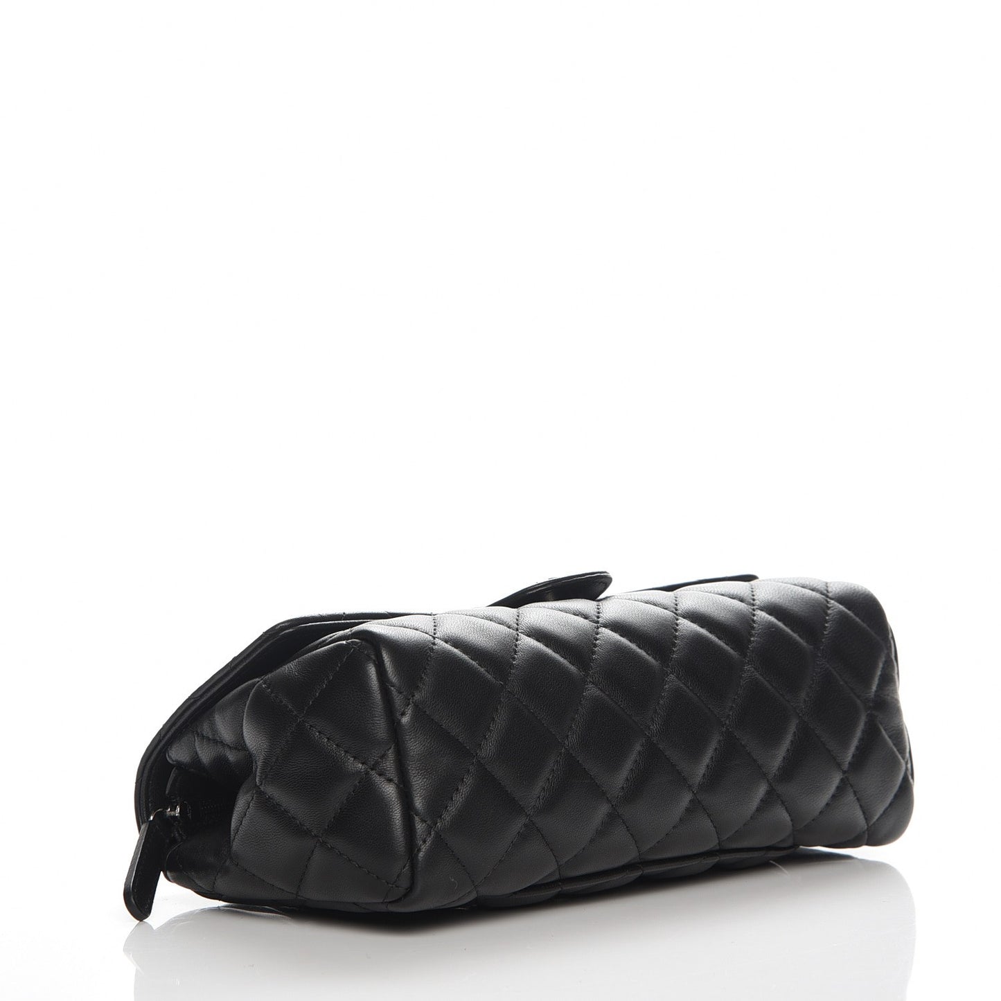 Lambskin Quilted Flap Cosmetic Case Black