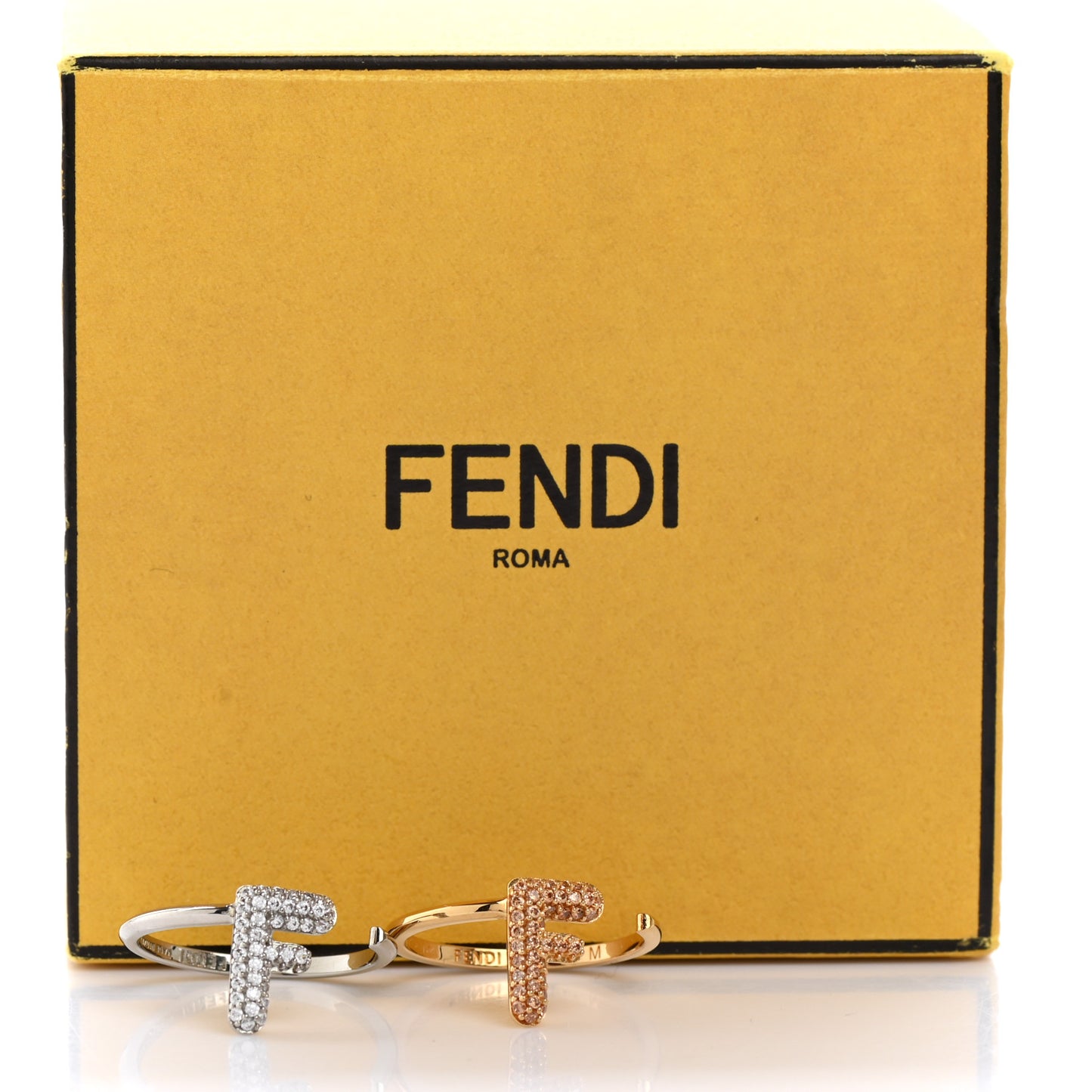 Metal Crystal F is Fendi Ring 5.5 Gold Silver