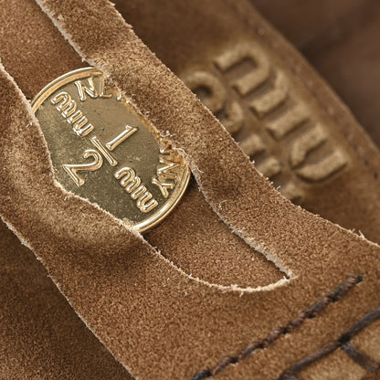 Miu Miu Suede Penny Loafers 40 Cannella 9 of 9