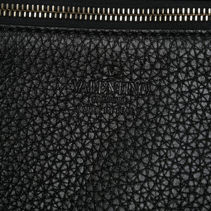 Valentino Garavani Pebbled Calfskin Medium Rockstud Tote Black 8 of 11