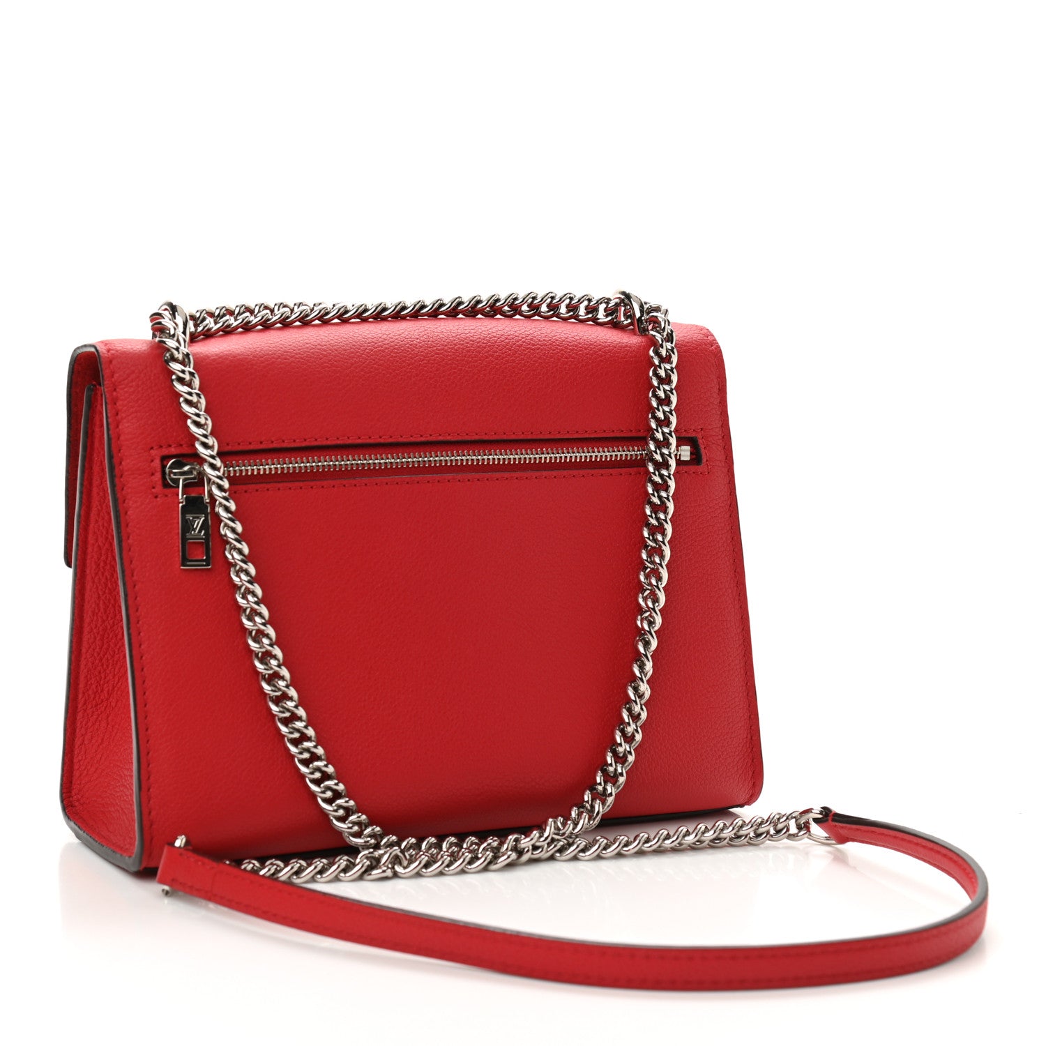 Louis Vuitton Soft Calfskin Mylockme Chain Bag BB Rubis 3 of 11