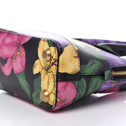 Balenciaga Smooth Calfskin Lush Floral Print XXS Ville Top Handle Bag Black Multicolor 8 of 9