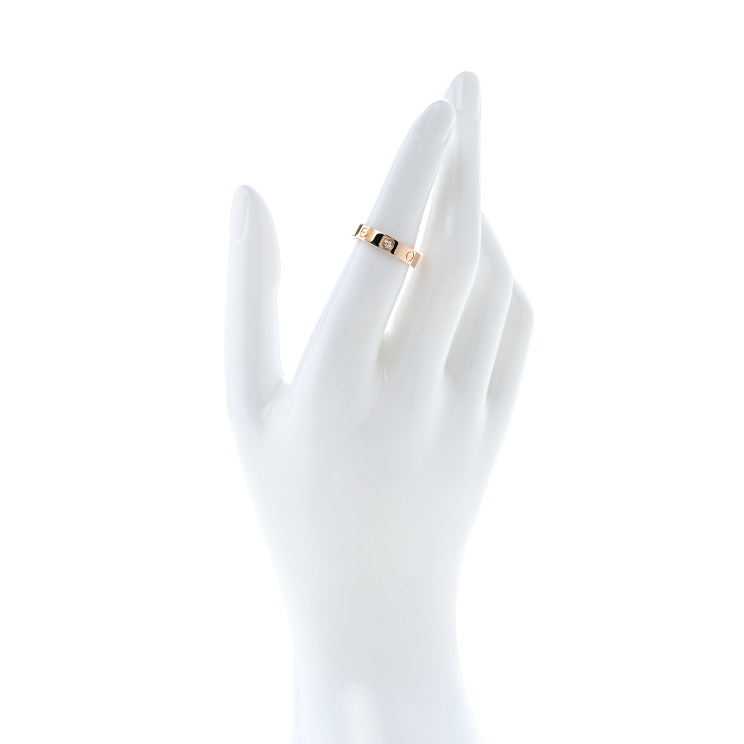 Cartier 18K Pink Gold Diamond 4mm LOVE Wedding Band Ring 51 5.75 4 of 8