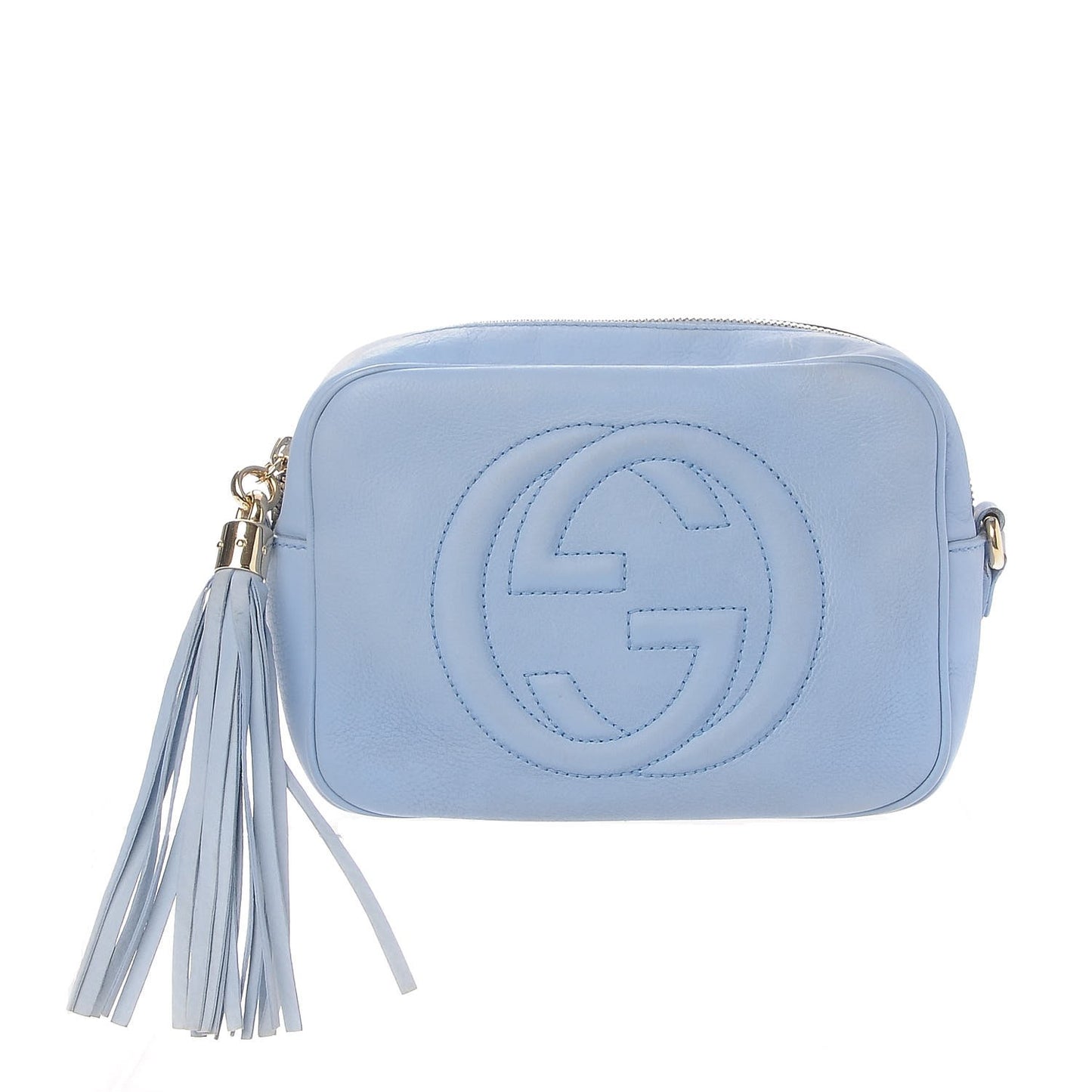 Vitello Range Small Soho Disco Bag Mineral Blue
