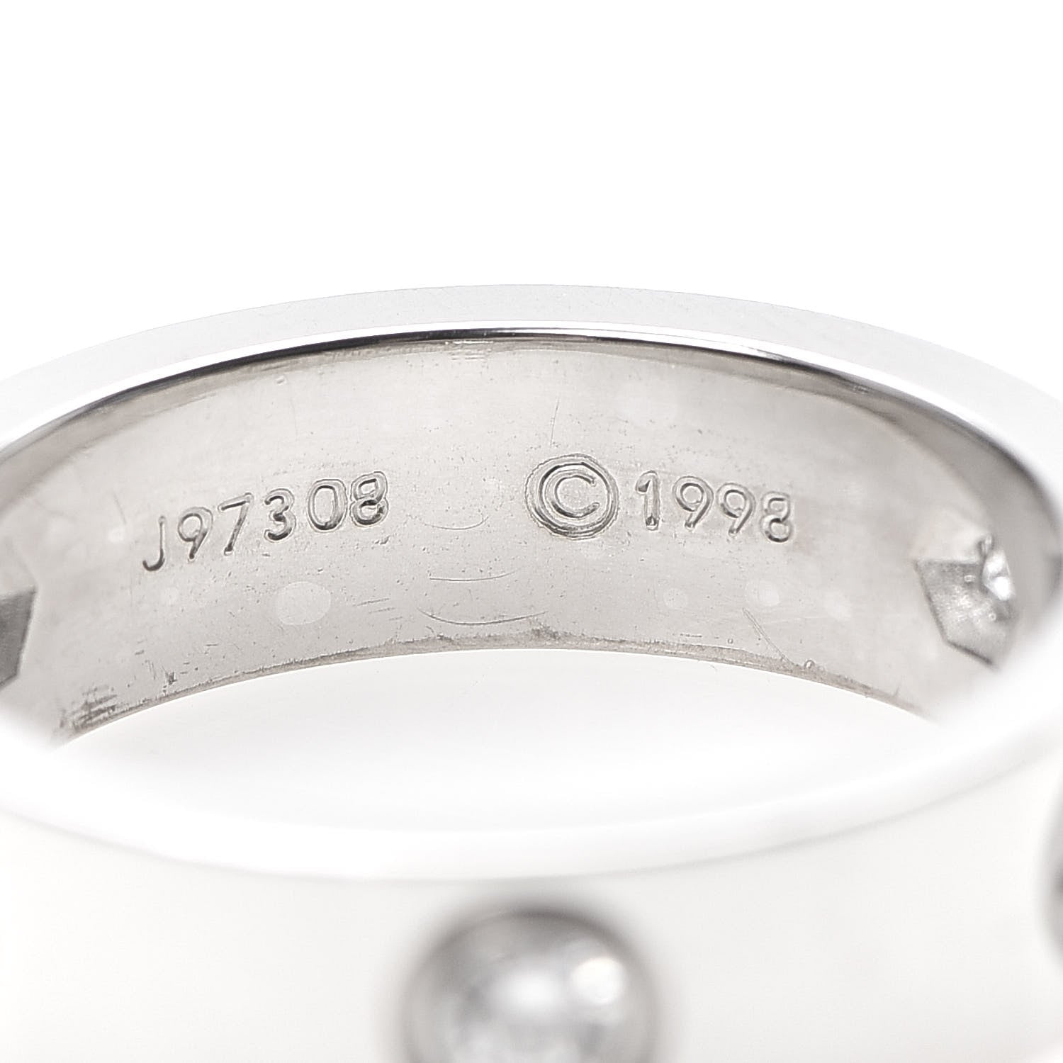 Cartier 18K White Gold 3 Diamond 5.5mm LOVE Ring 54 7 5 of 5