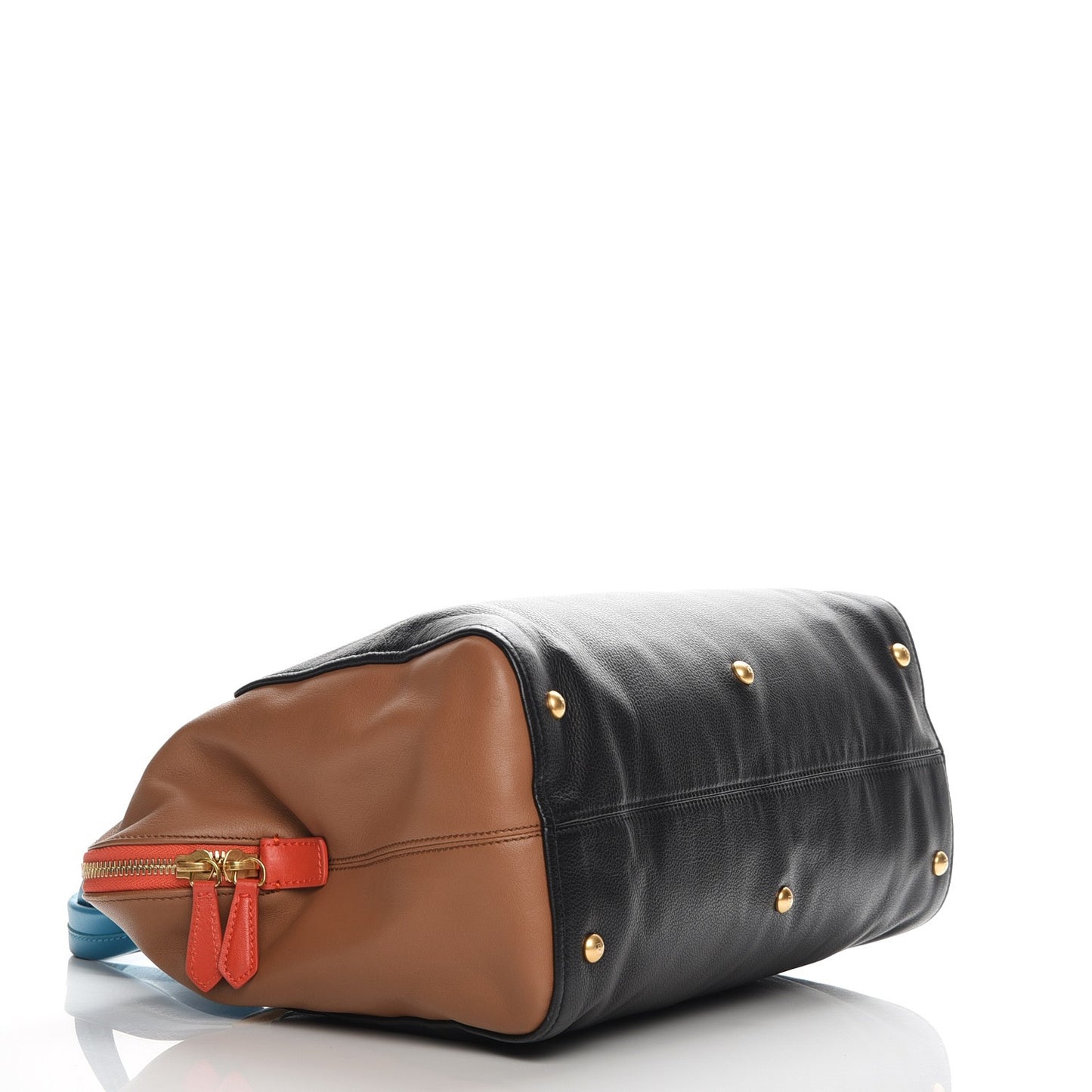 Capra Vitello Saddle Colorblock Large Chameleon Tote Biscotto