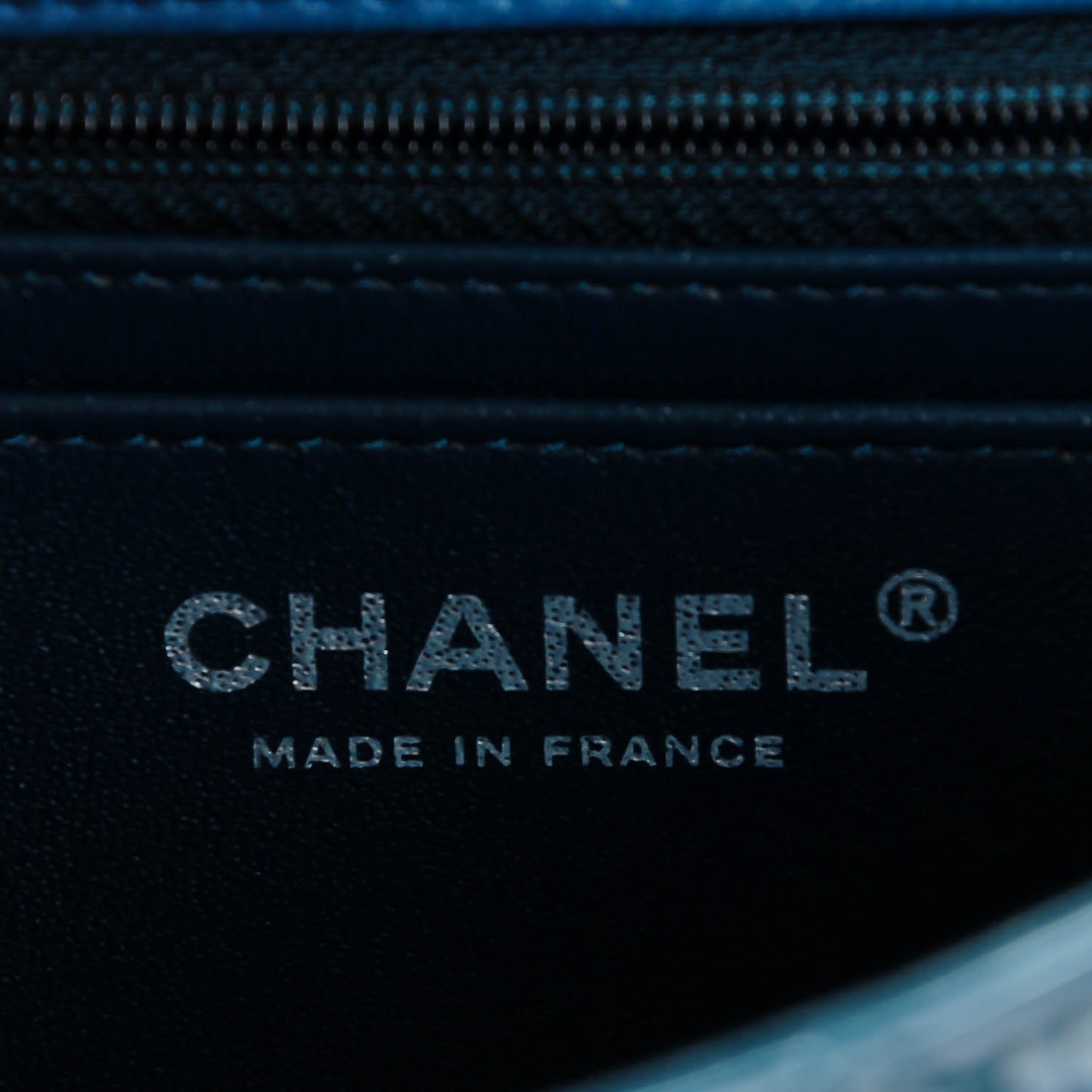 Patent Calfskin Quilted Mini Rectangular Flap Turquoise