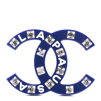 Chanel Resin Crystal La Pausa CC Brooch Blue 1 of 4